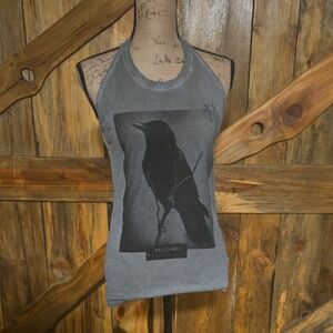 🔴Religion Charcoal Raven Graphic Tank Top